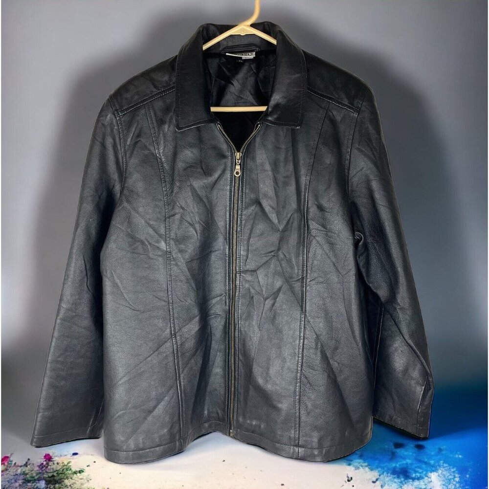 SUNBELT Vintage Genuine Leather Full Zip Jacket XL